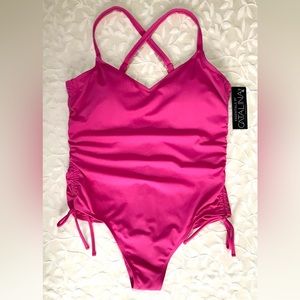Catalina Pink One Piece ribbed Swimsuit